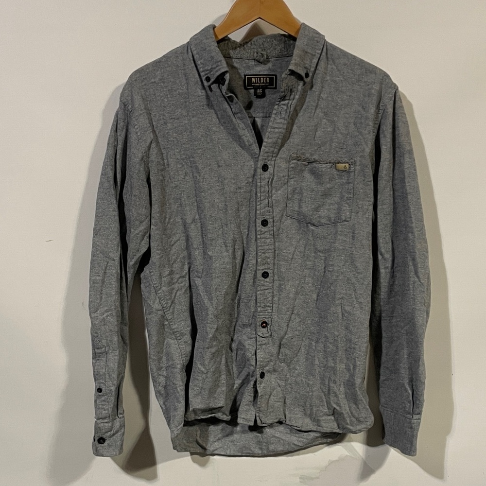 Wilder Gray Button-Up flannel Shirt